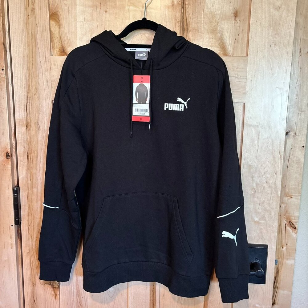 NWT Puma Pipe Sports Hoodie M Medium Black Pullover
